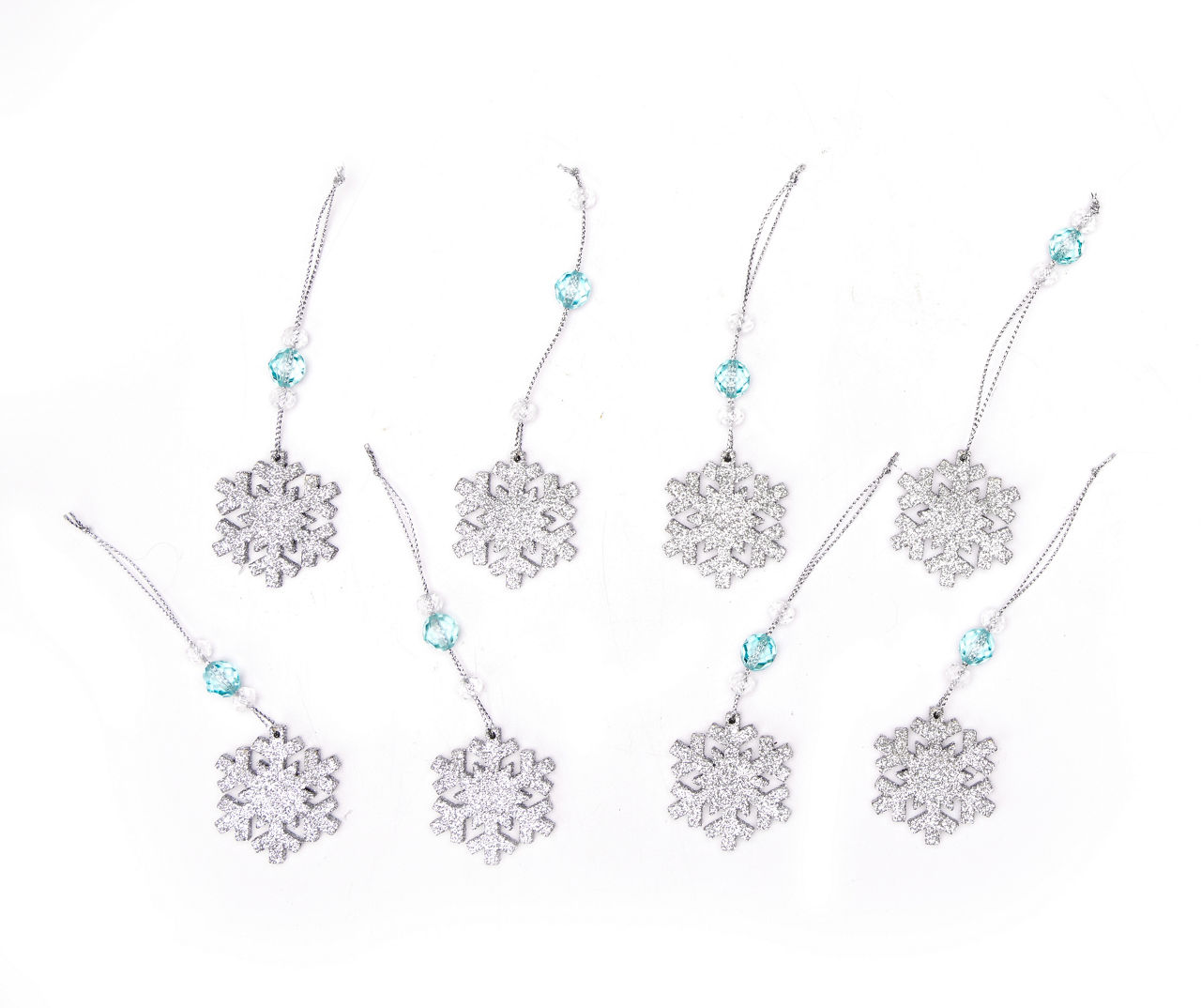 Winter Wonder Lane Silver Glitter Snowflakes Mini Ornaments, 9