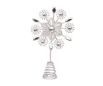 Silver Snowflake Mini Tree Topper