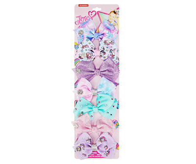 Pink, Purple & Blue 7-Piece Mixed Hair Bow Accessory Set