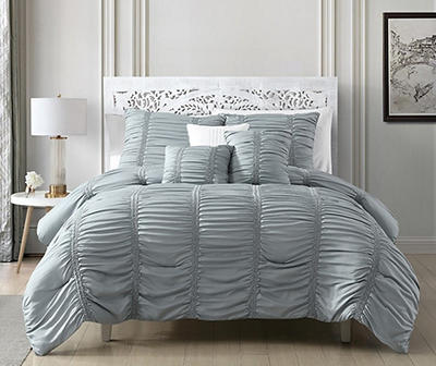 Shelly Mineral Ruched Queen 6-Piece Comforter Set