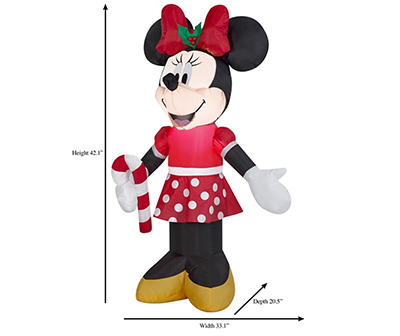42.1" Inflatable LED Minnie Mouse Holding Candy Cane