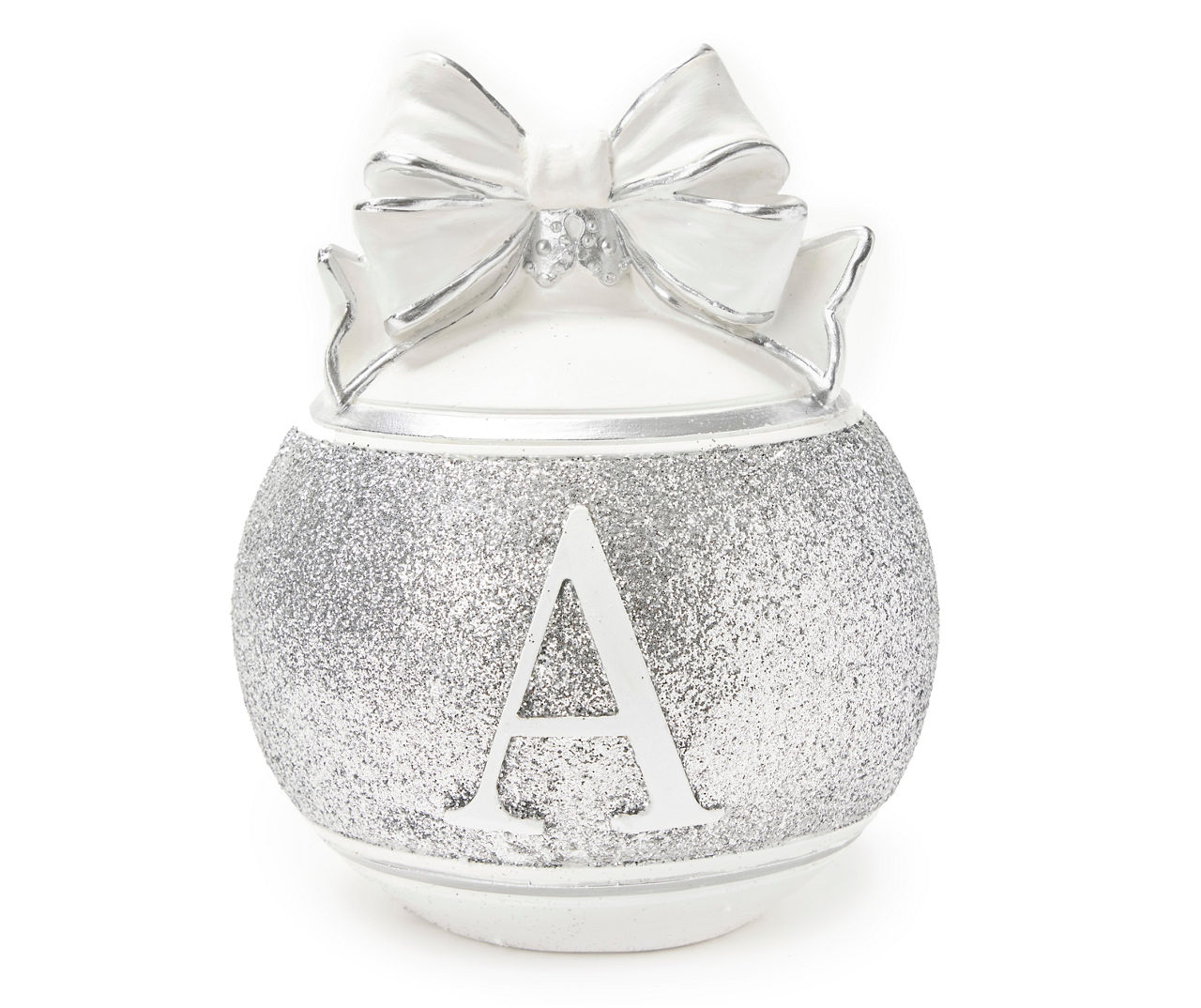 B Monogram Silver & White Ornament Tabletop Décor