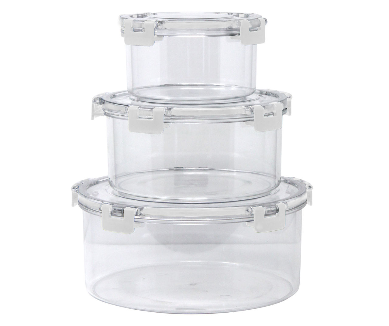White 3-Piece Round Airtight Container Set