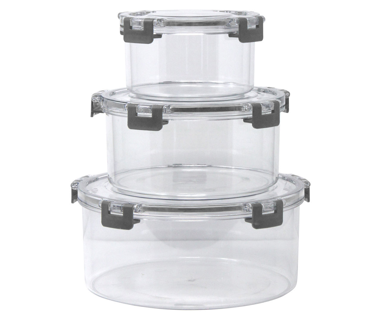 Charcoal 3-Piece Round Airtight Container Set