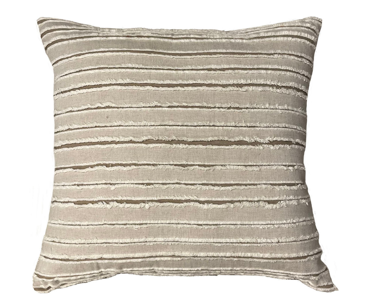 Taupe Fringed Stripe Throw Pillow Big Lots