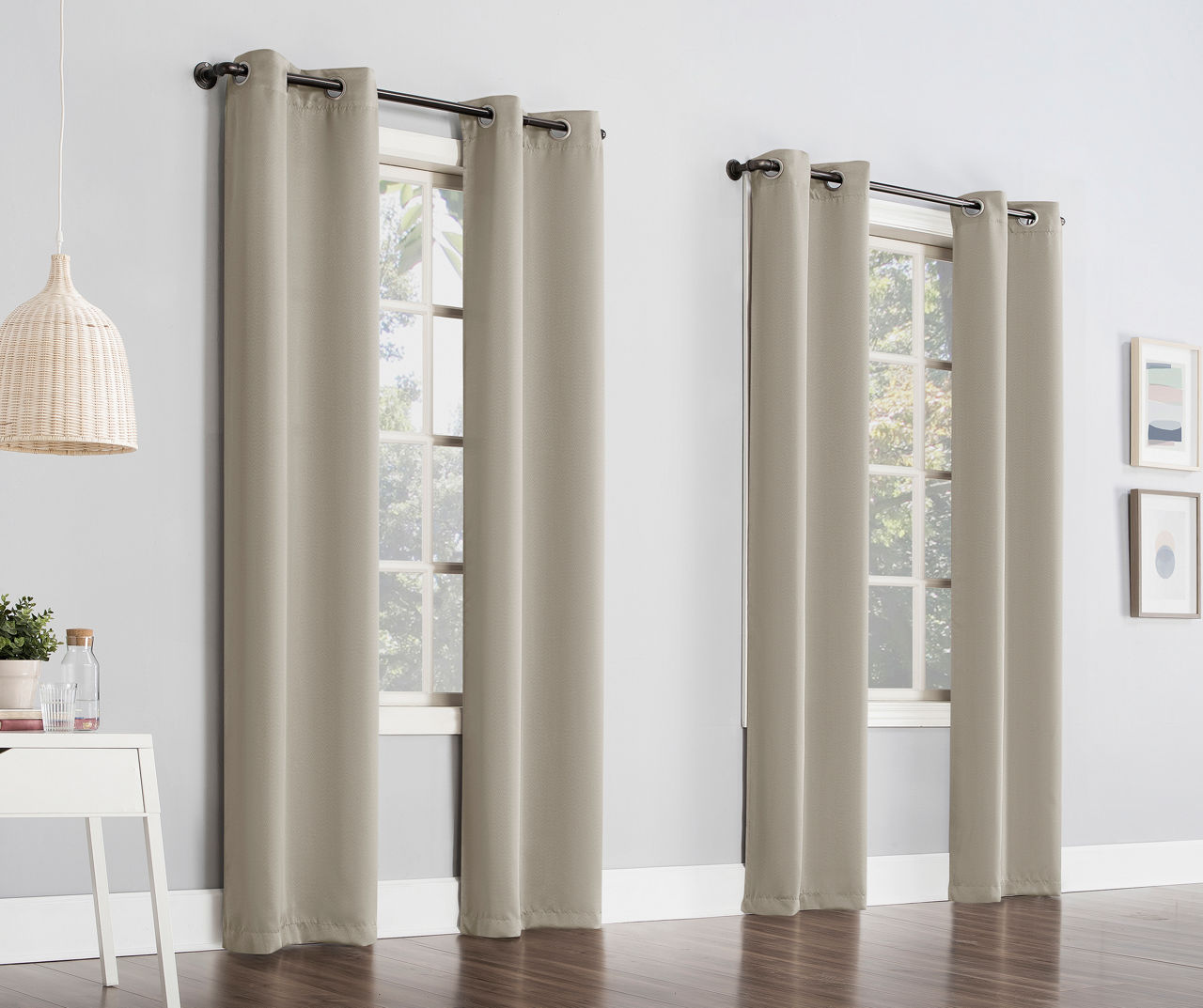 Putnam Stone Room-Darkening Grommet 4-Piece Curtain Panel Set, (63