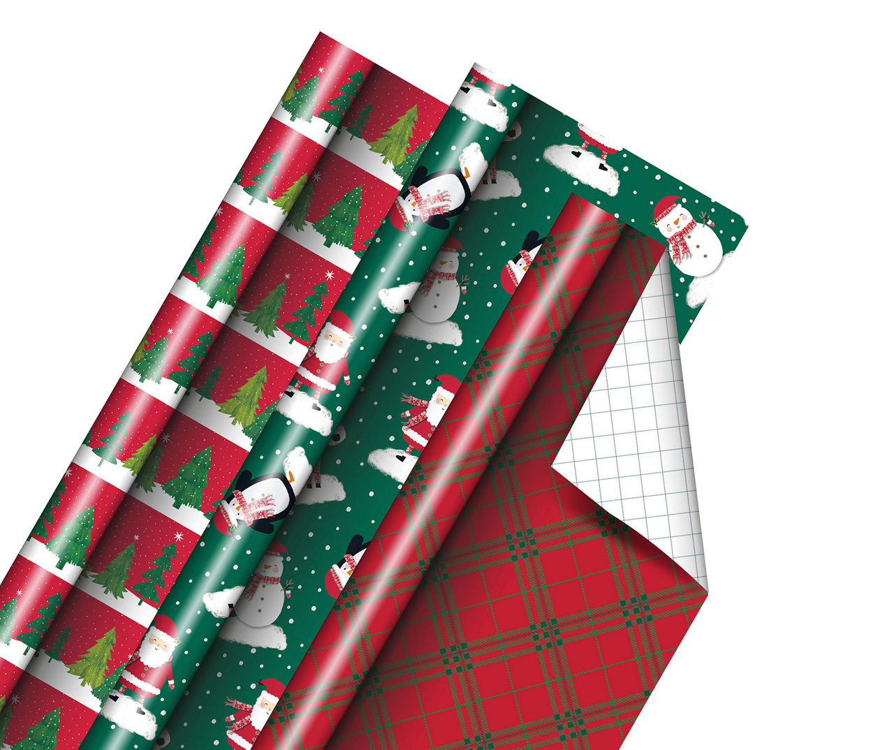 American Greetings 125 Sq. Ft. Holiday Icons Gridline 3-Roll Wrapping ...