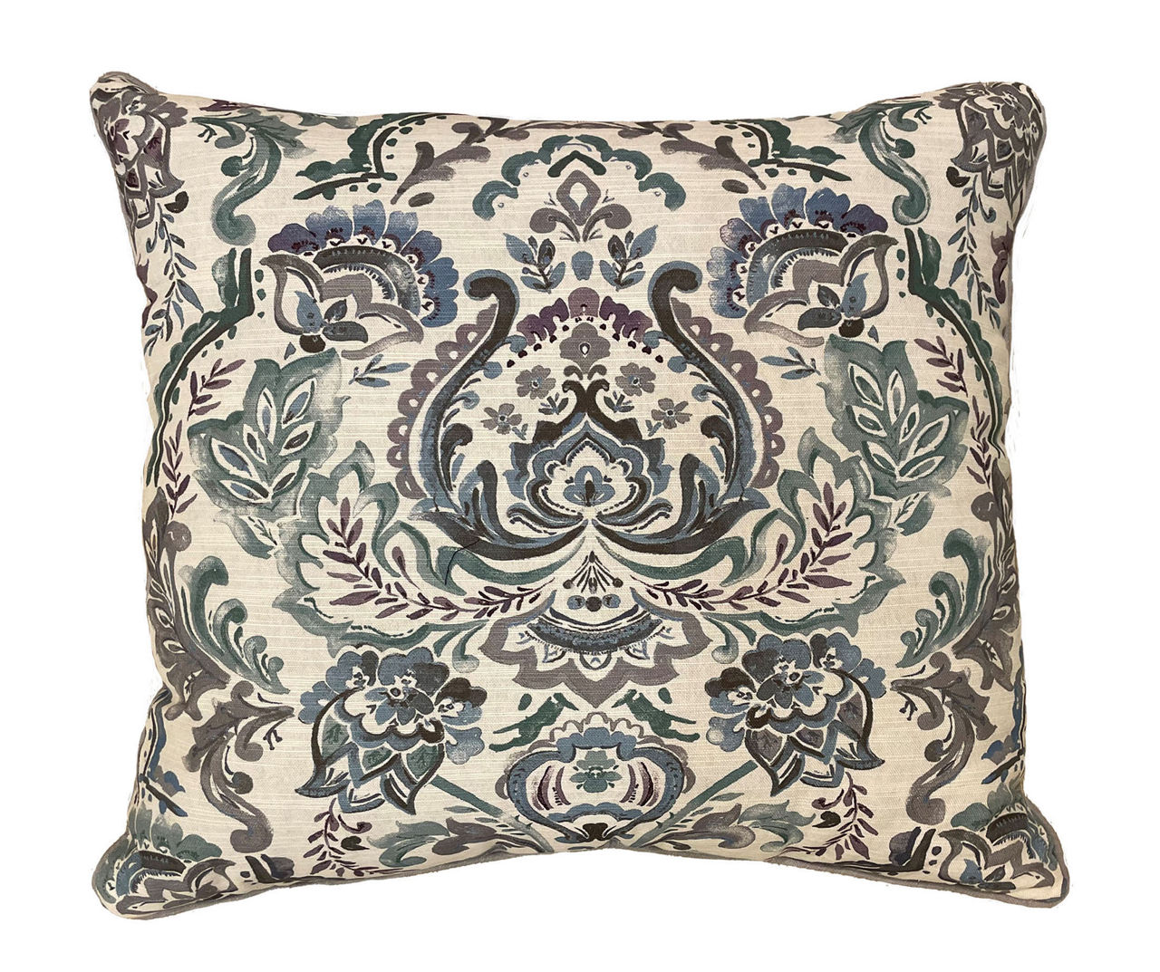 Jia Teal & Beige Floral Damask Throw Pillow Big Lots