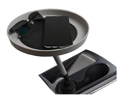 Gray Swiveling Cupholder Tray