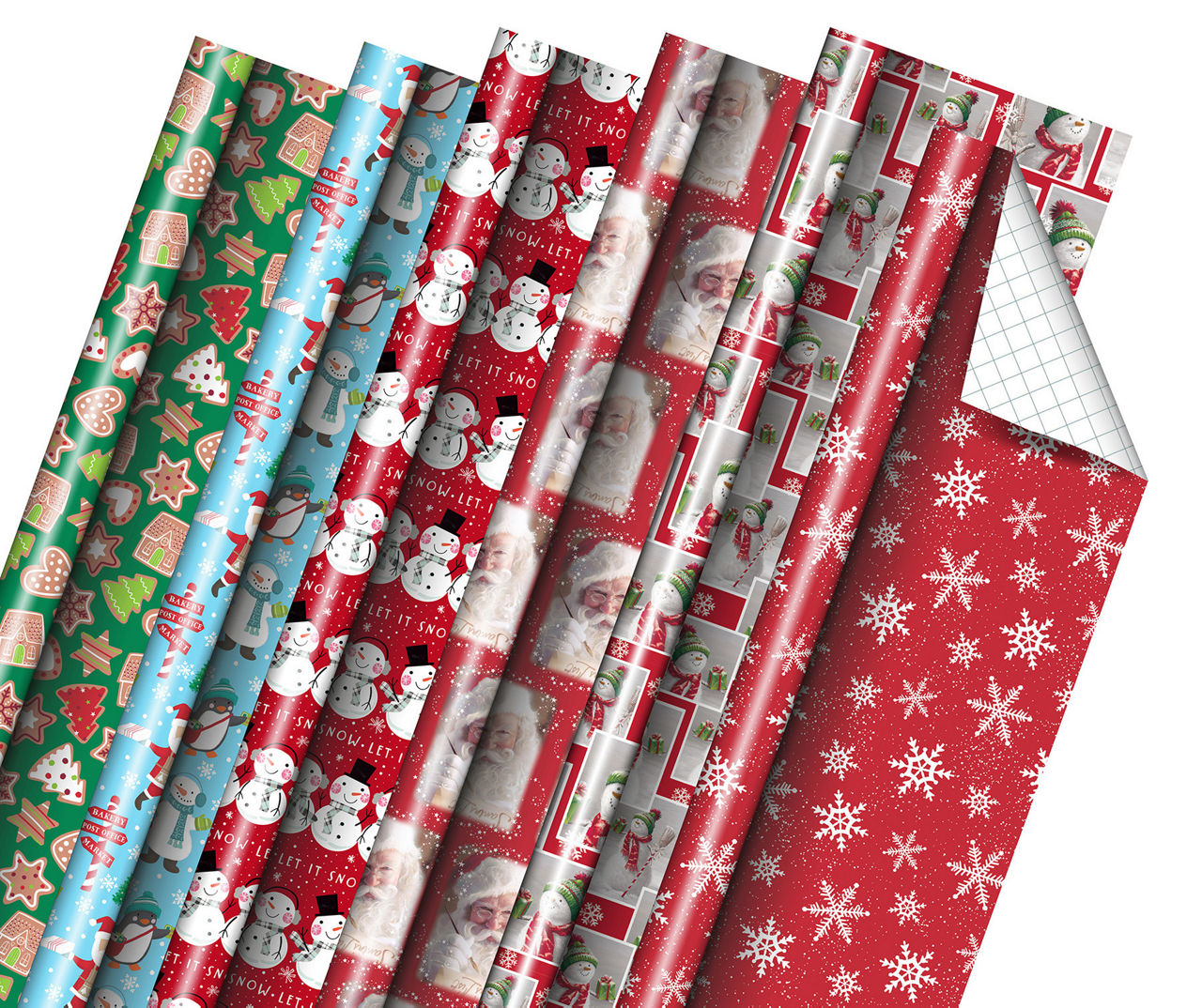 Holiday Boutique Gingerbread High Quality Christmas Wrapping Paper, 4 Rolls, Total 200 Square Feet