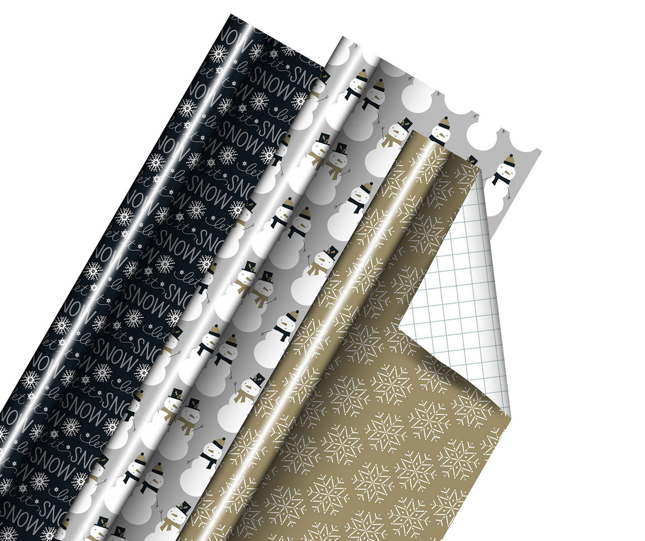 American Greetings 100 Sq. Ft. Black, White & Gold Gridline Wrapping Paper Big Lots