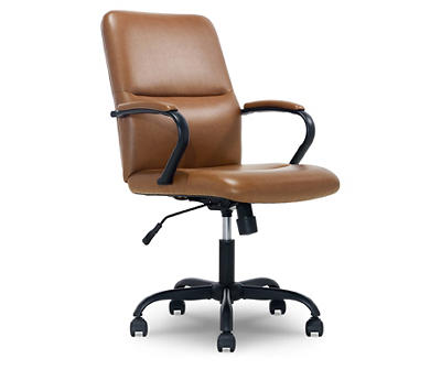 Camel Brown Vegan Leather Office Chair