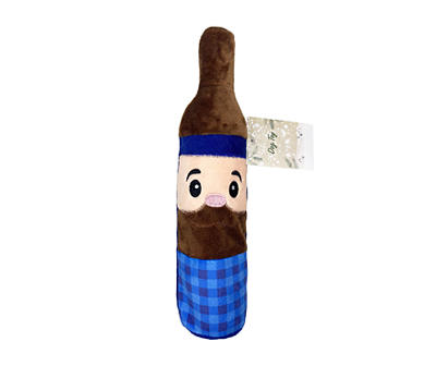 Blue Beard Man Crunch Bottle Dog Toy