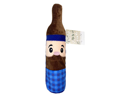 Blue Beard Man Crunch Bottle Dog Toy