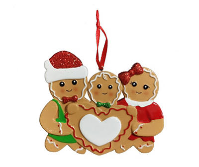 Gingerbread Family Resin Stone Ornament