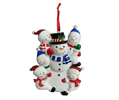 Snowman Family Resin Stone Ornament