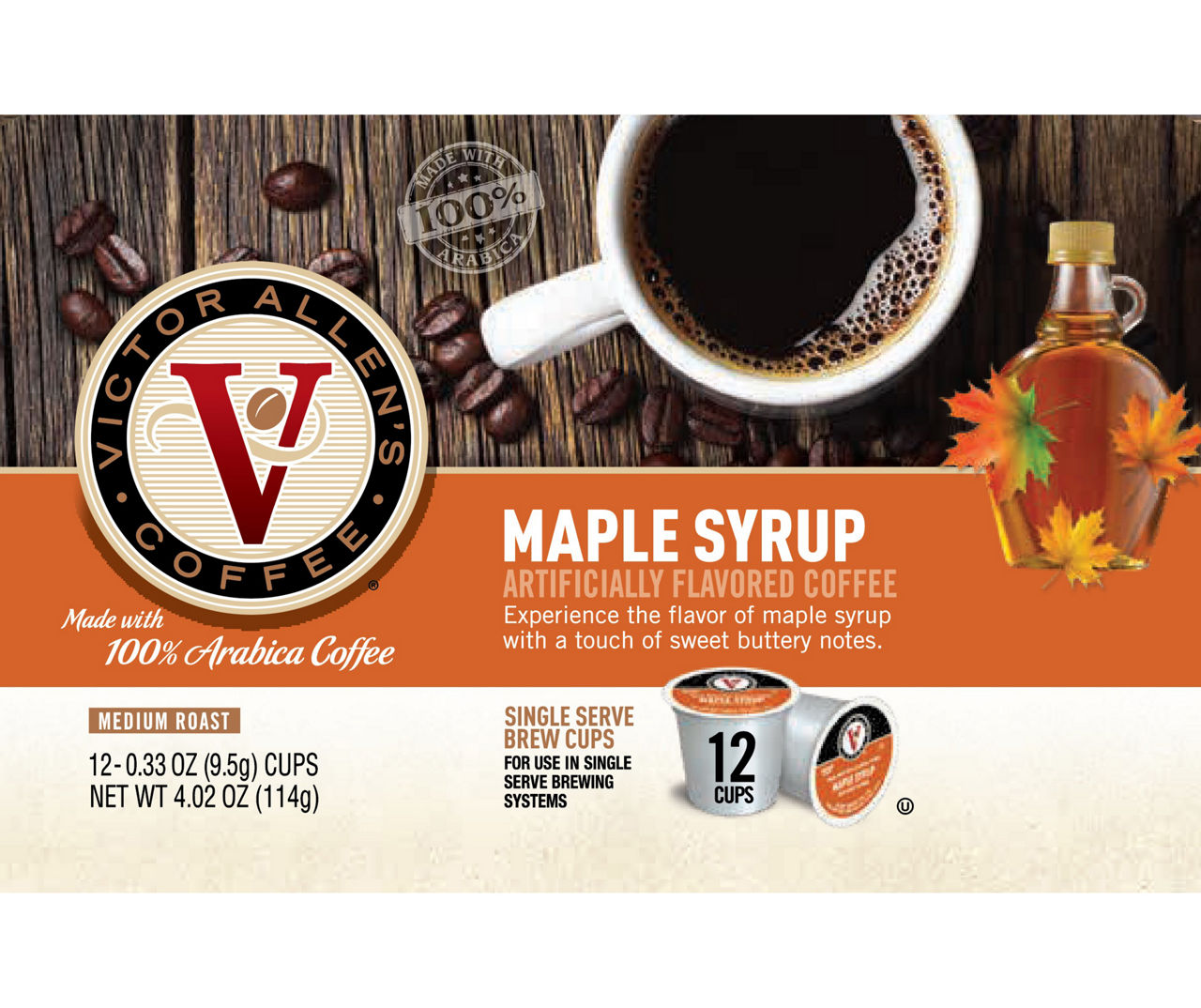 Victor Allen Maple Syrup Medium Roast 12Pack Brew Cups Big Lots