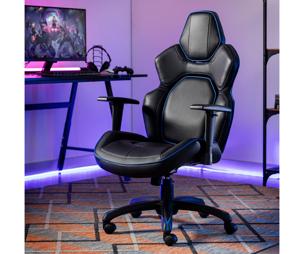 GamerGear 3D Incite Blue Vegan Leather Gaming Chair