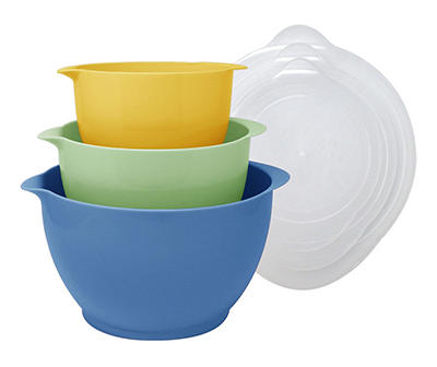 Light Blue 3-Piece Mixing Bowl & Lid Set