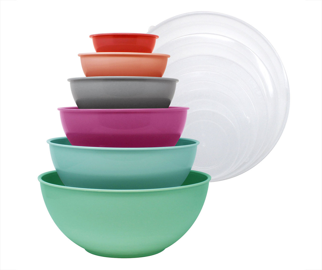 Cook with Color Plastic Mixing Bowls with Lids Set, 12 Piece 
