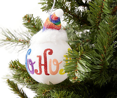 "Ho Ho Ho" Rainbow 4-Piece Ornament Set