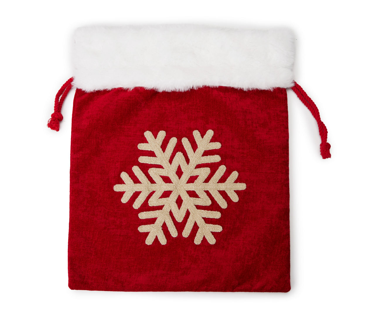 Winter Wonder Lane Red & Gold Snowflake Drawstring Gift Bag | Big Lots