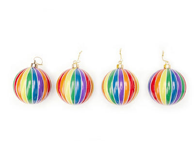Rainbow Ball Ornament, 4-Pack