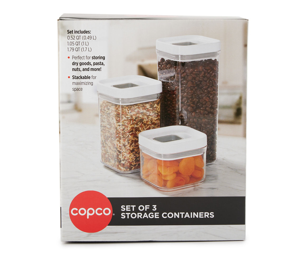 OXO POP 3pc Food Storage Container Value Set White