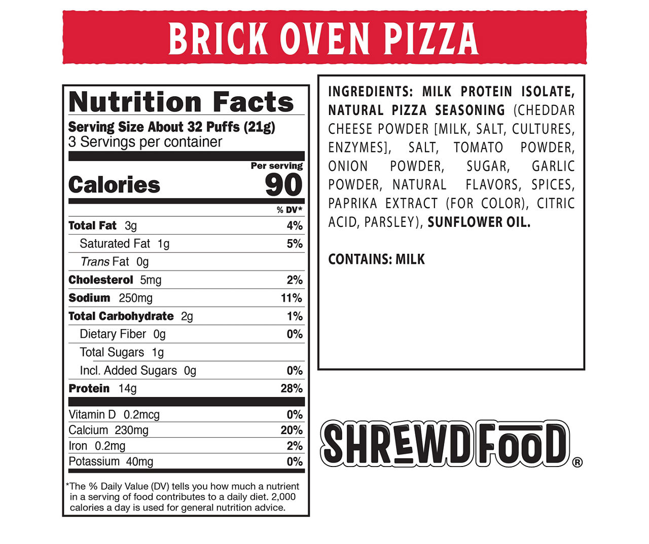 Brick Oven Pizza Protein Puffs, 2.25 Oz.