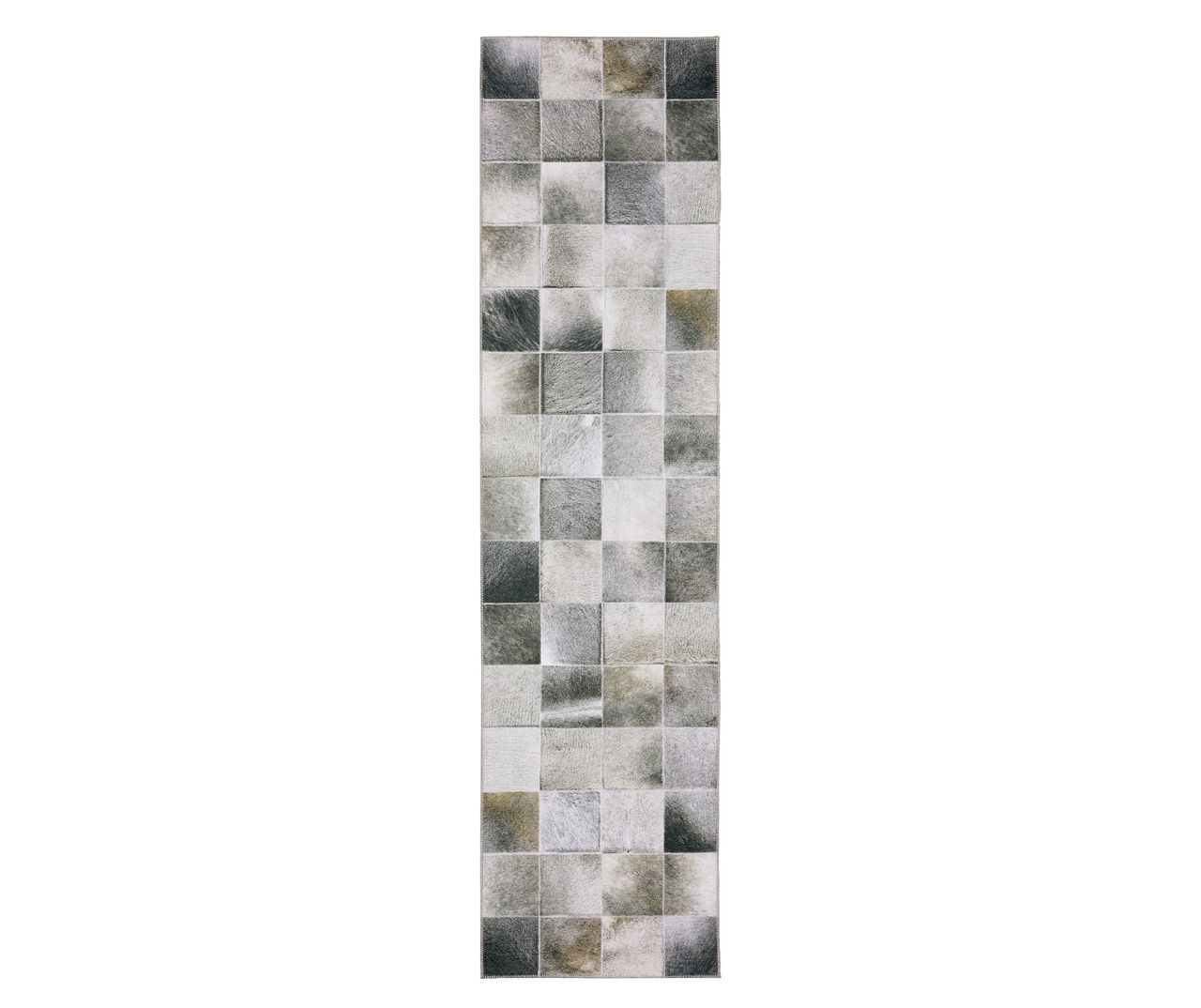 Mylan Gray & Blue Faux Hide Tile Pattern Area Rug, (8.9' x 12')