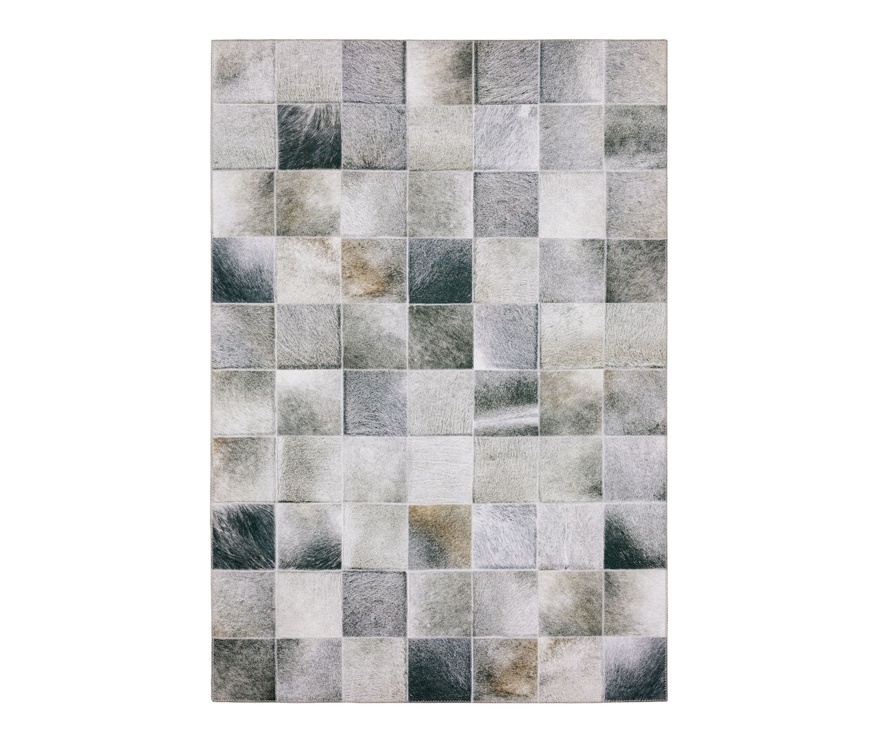 Mylen Gray & Charcoal Faux Hide Tile Pattern Area Rug, (5' x 7')