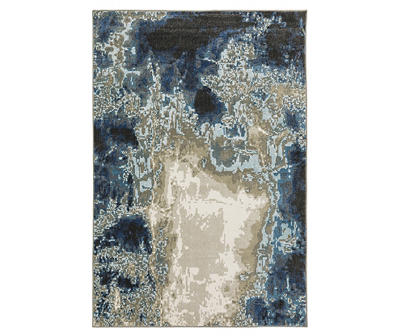Vedie Blue & Taupe Abstract Area Rug, (7.1' x 10')