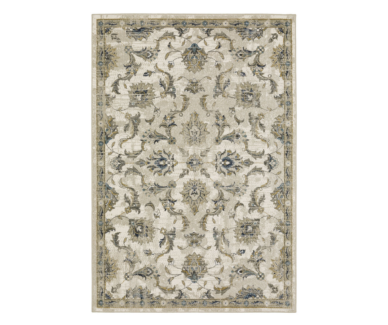 Velimire Beige & Gold Floral Area Rug | Big Lots