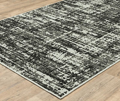 Torell Black & Gray Abstract Crosshatch Outdoor Area Rug, (5.3' x 7.3')