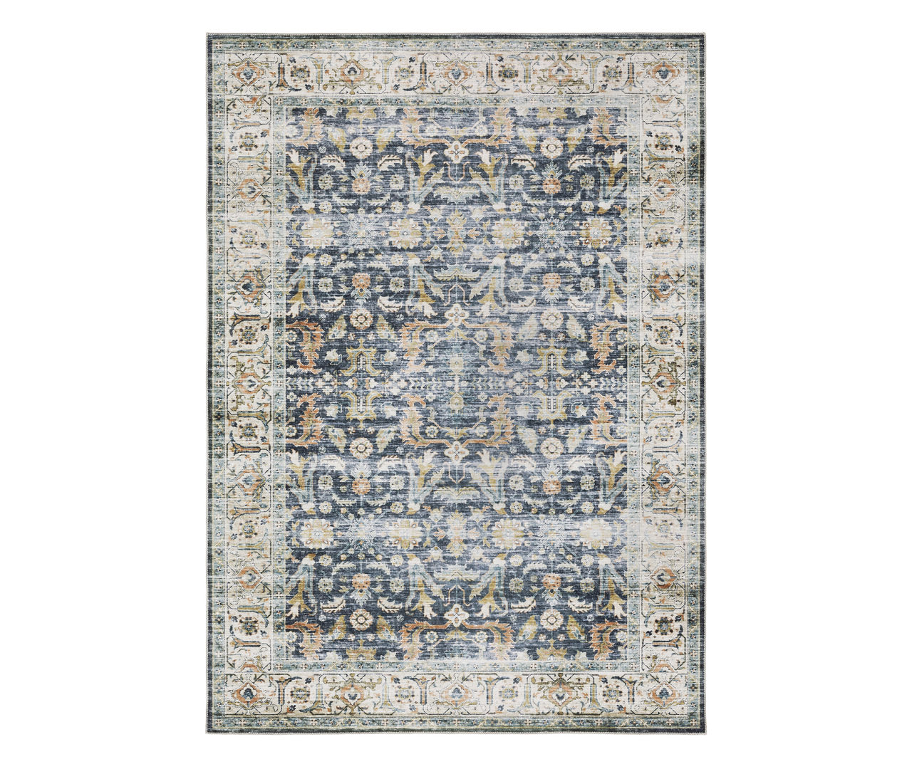 Chandler Blue & Brown Floral Area Rug Big Lots