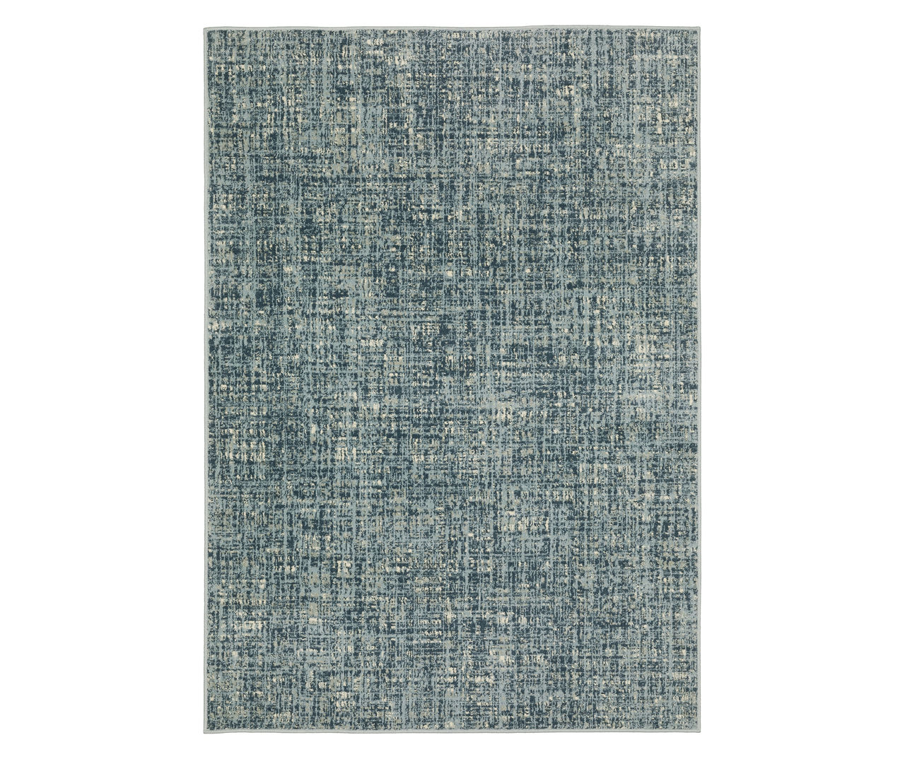 Breckworth Blue Abstract Crosshatch Area Rug, (7.1' x 10')