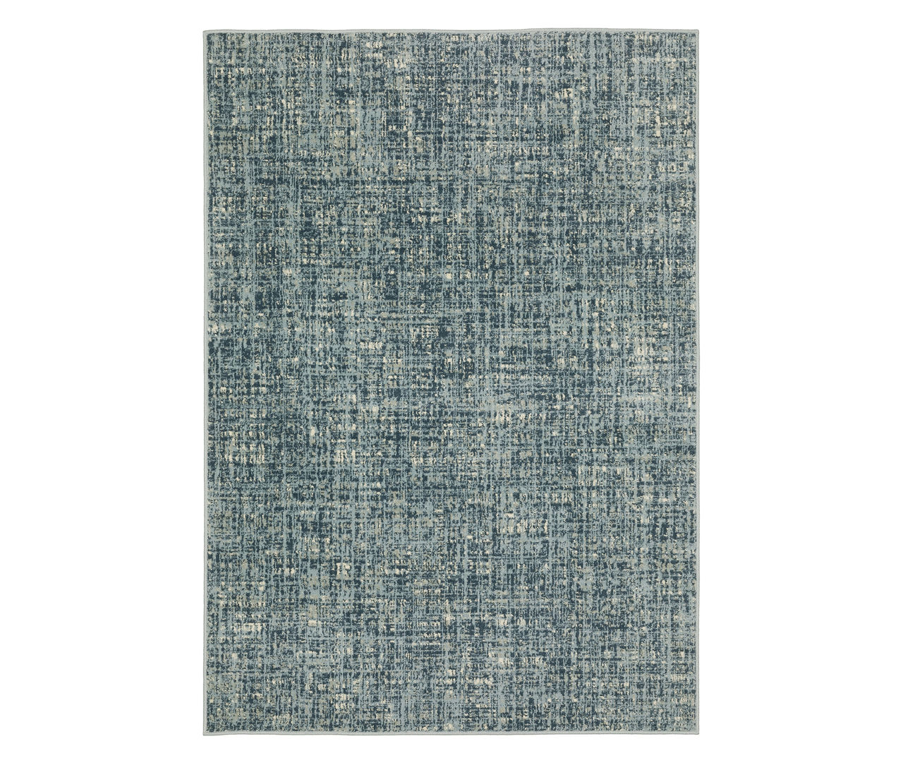Breckworth Blue Abstract Crosshatch Area Rug, (6.7' x 9.2')