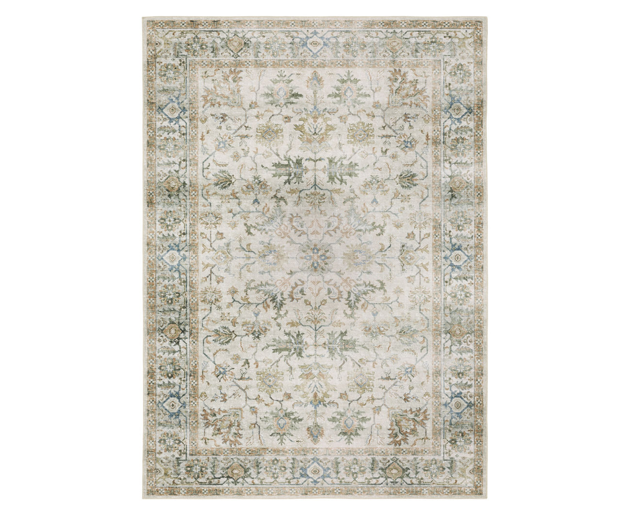 Chalkley Ivory & Green Floral Area Rug, (3.6' x 5.6')