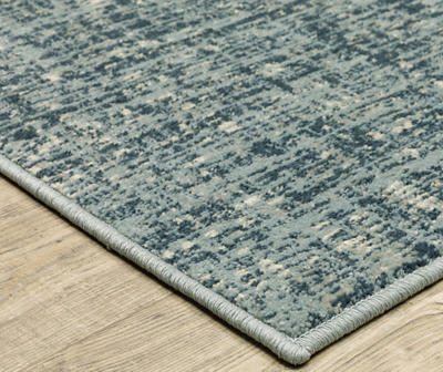 Breckworth Blue Abstract Crosshatch Area Rug, (5.3' x 7.3')