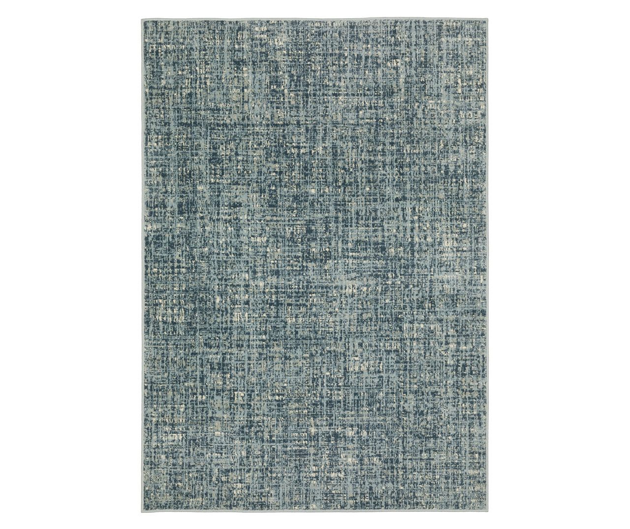 Breckworth Blue Abstract Crosshatch Area Rug, (1.1' x 7.3')