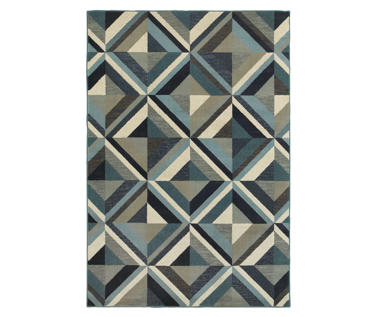 Linwood Blue & Gray Geometric Tile Area Rug, (9.1' x 12.1')