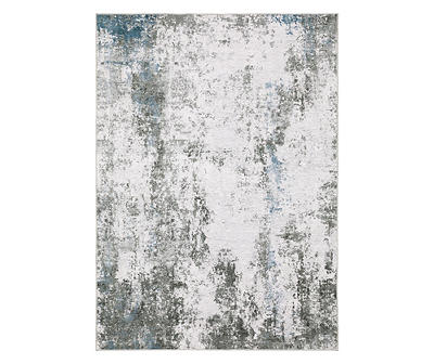 Malae Ivory & Gray Abstract Area Rug, (7.6' x 10')