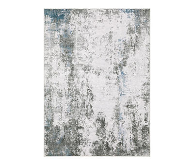 Malae Ivory & Gray Abstract Area Rug, (5' x 7')