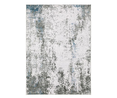Malae Ivory & Gray Abstract Area Rug, (2' x 3')