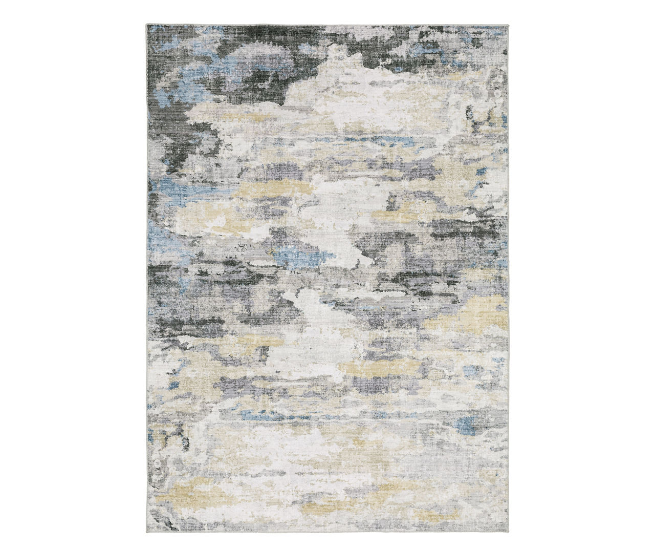 Malach Ivory & Beige Abstract Area Rug, (5' x 7')