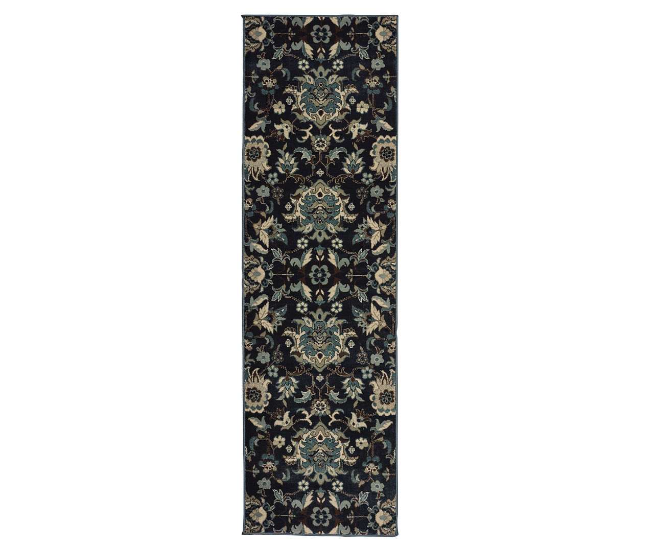 Lindherst Navy & Blue Floral Area Rug, (2.3' x 7.6') Big Lots
