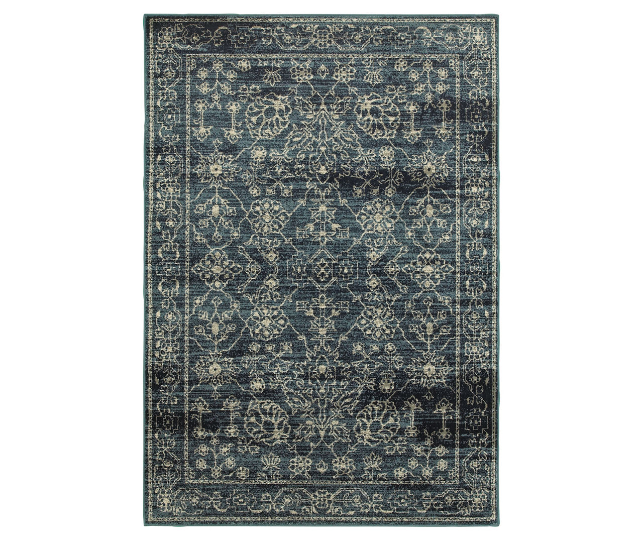 Lindal Navy & Beige Floral Area Rug, (3.1' x 5.5')