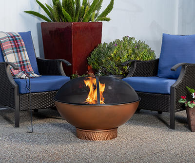 30.5" Tazon Copper Wood Burning Fire Pit