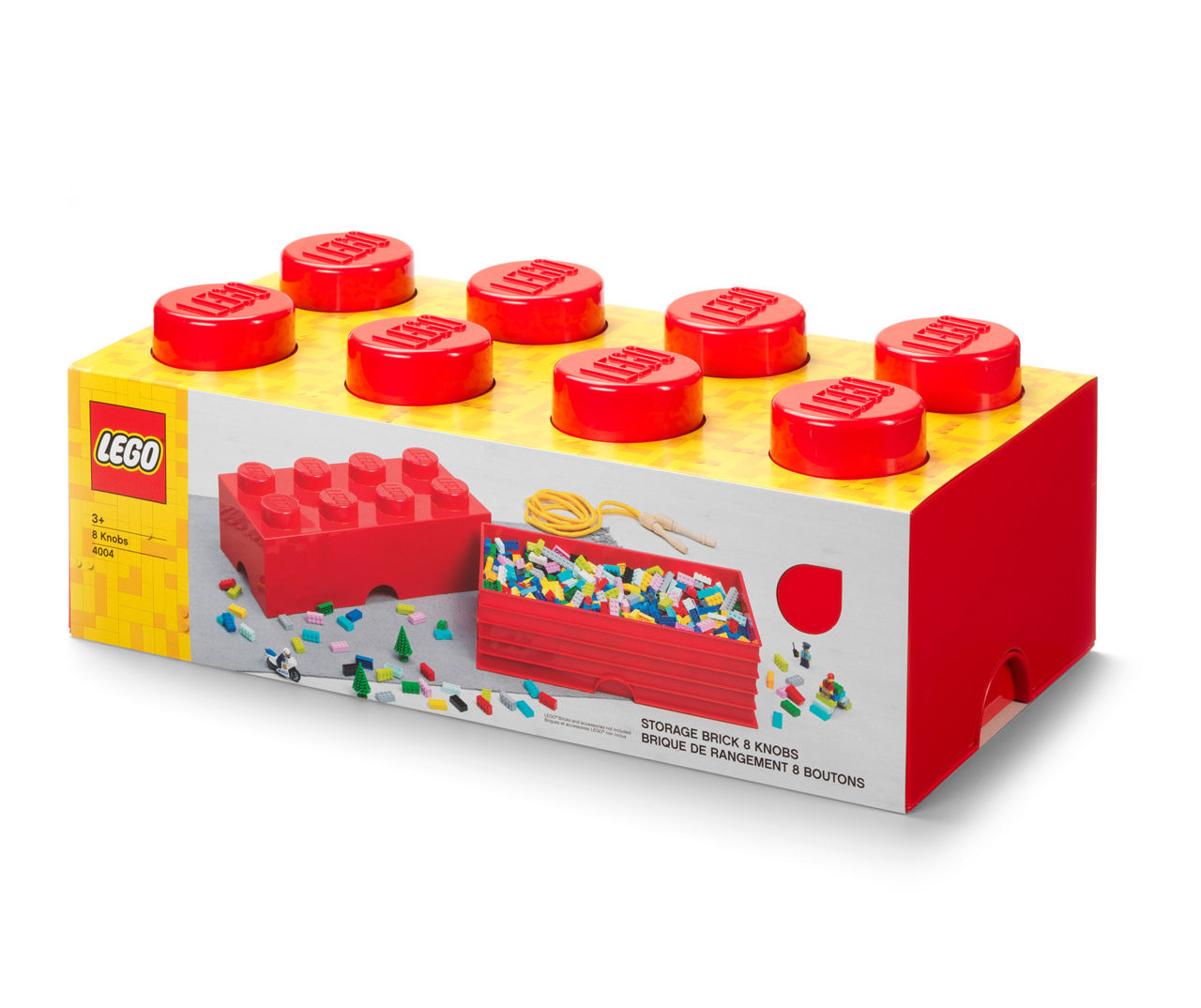 LEGO Sorting Box Brick Storage w/ Dividers, Red