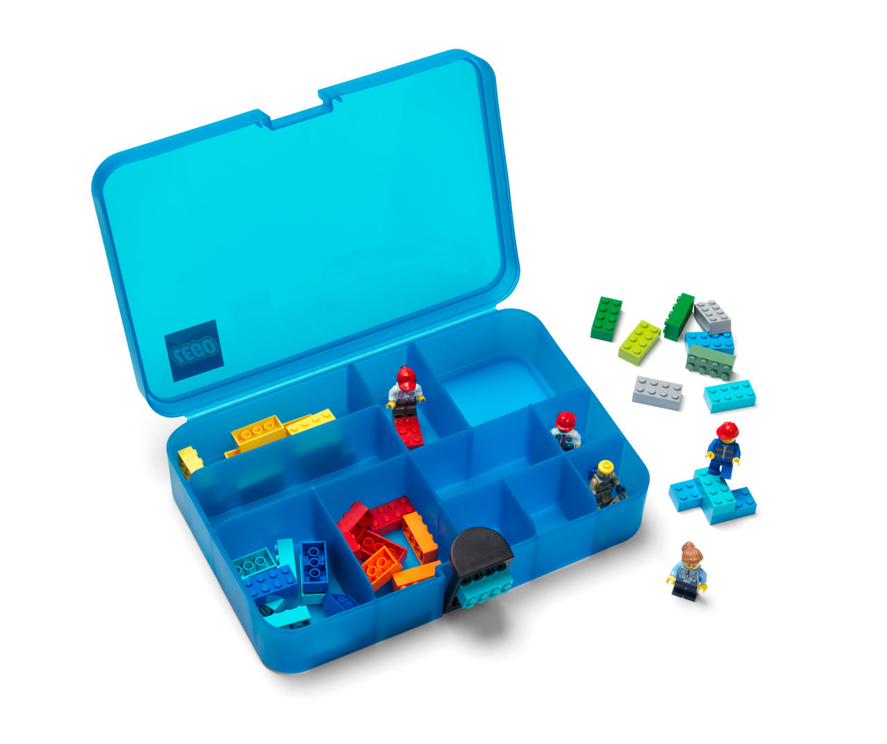  Lego-Compatible Fun For Life Organizer Case with Building  Plate(Green / Blue)- Fun for Life is Pefect Lego Compatible Storage Case  Fits up to Approx 1000 Lego Parts : Toys & Games